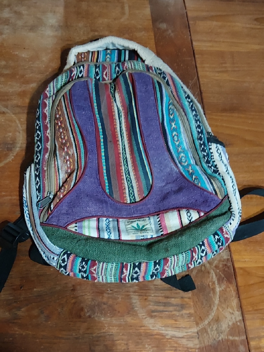 Multi-Color Striped Boho Backpack